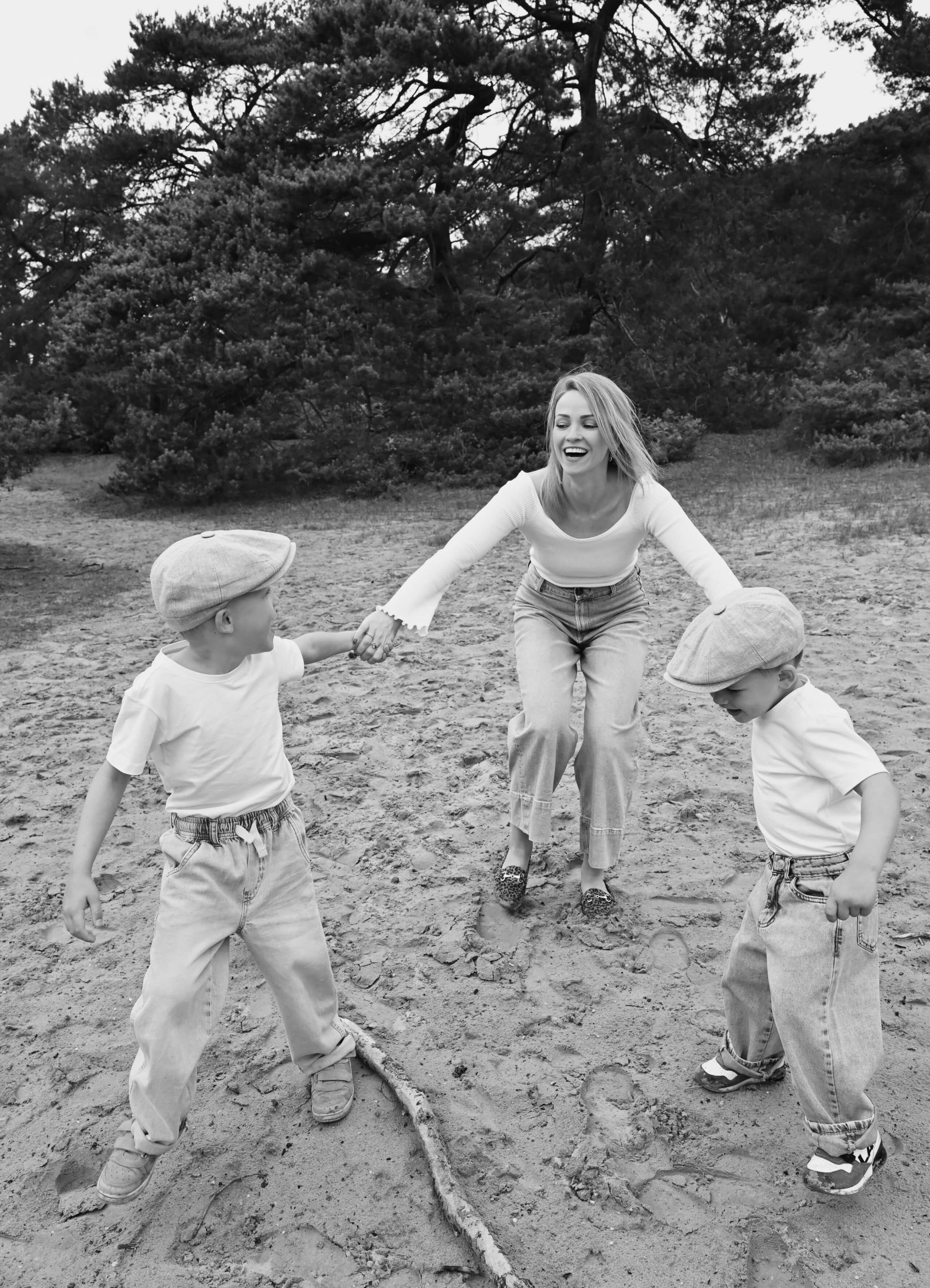 Monica met haar kinderen